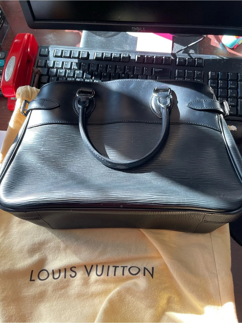 Louis Vuitton Black Epi Leather Top-Handle Briefcase